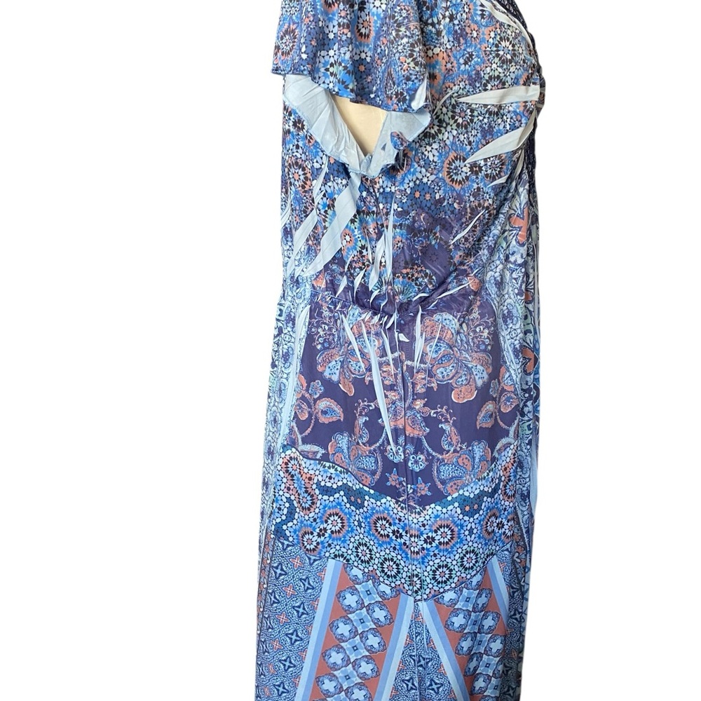 World Unity Embellished V Neck Multi Color Midi D… - image 4